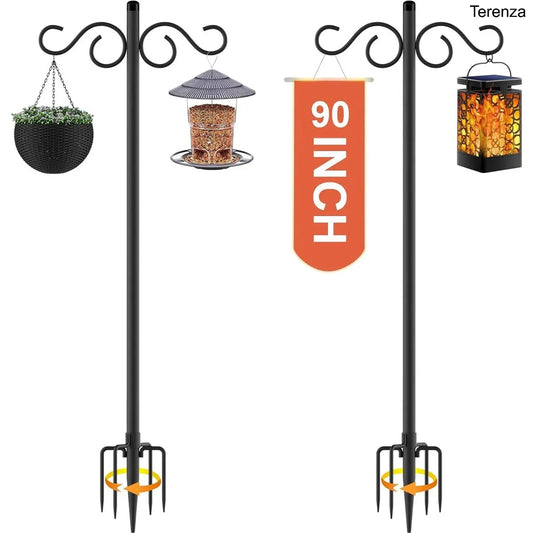 2-Pack 90" Outdoor Shepherd Hooks for Garden