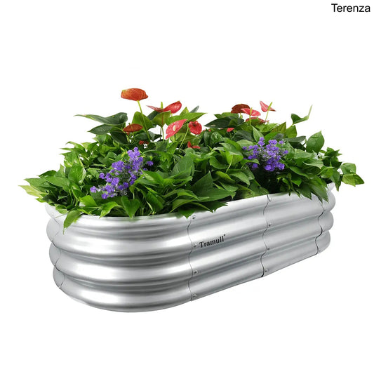 4x2x1FT Galvanized Raised Garden Bed – Oval Planter Box
