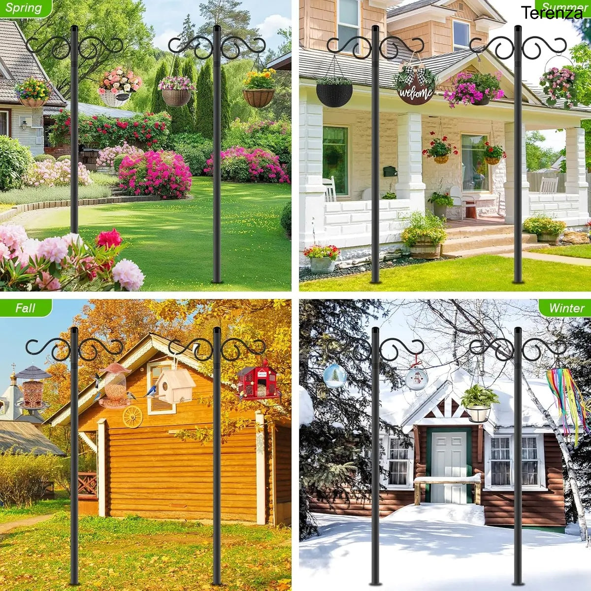 2-Pack 90" Outdoor Shepherd Hooks for Garden