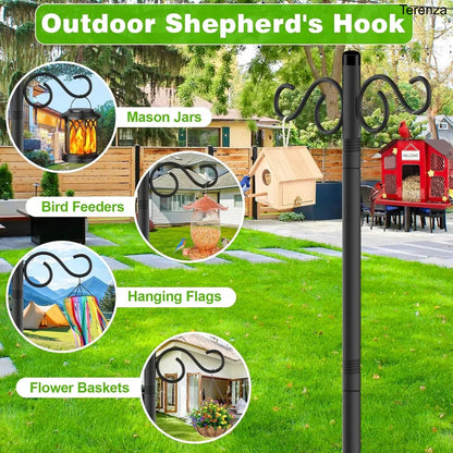2-Pack 90" Outdoor Shepherd Hooks for Garden