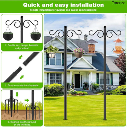 2-Pack 90" Outdoor Shepherd Hooks for Garden