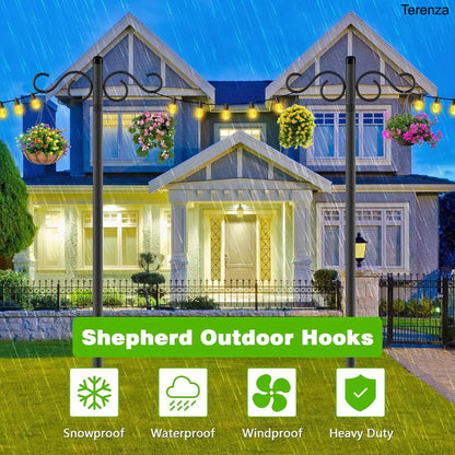 2-Pack 90" Outdoor Shepherd Hooks for Garden