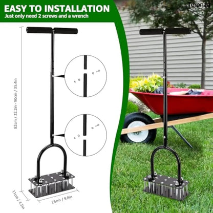 Lawn Aerator Tool – 15 Iron Spikes, Height Adjustable
