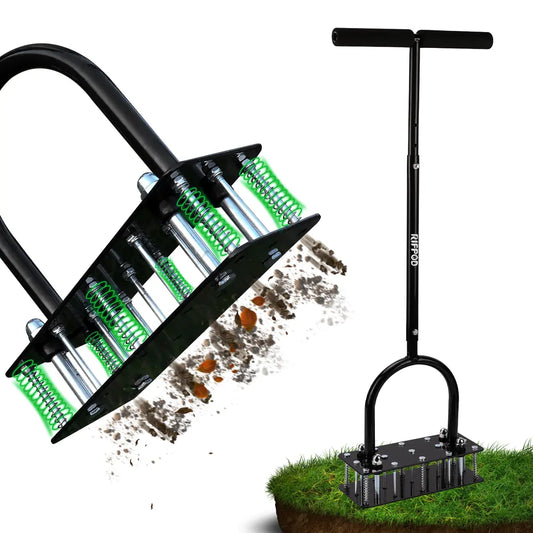 Lawn Aerator Tool – 15 Iron Spikes, Height Adjustable